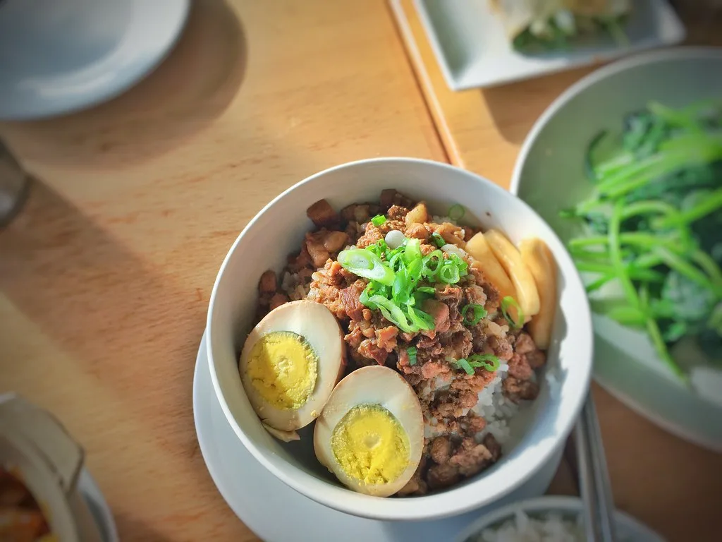 Minced pork on rice at Pine & Crane